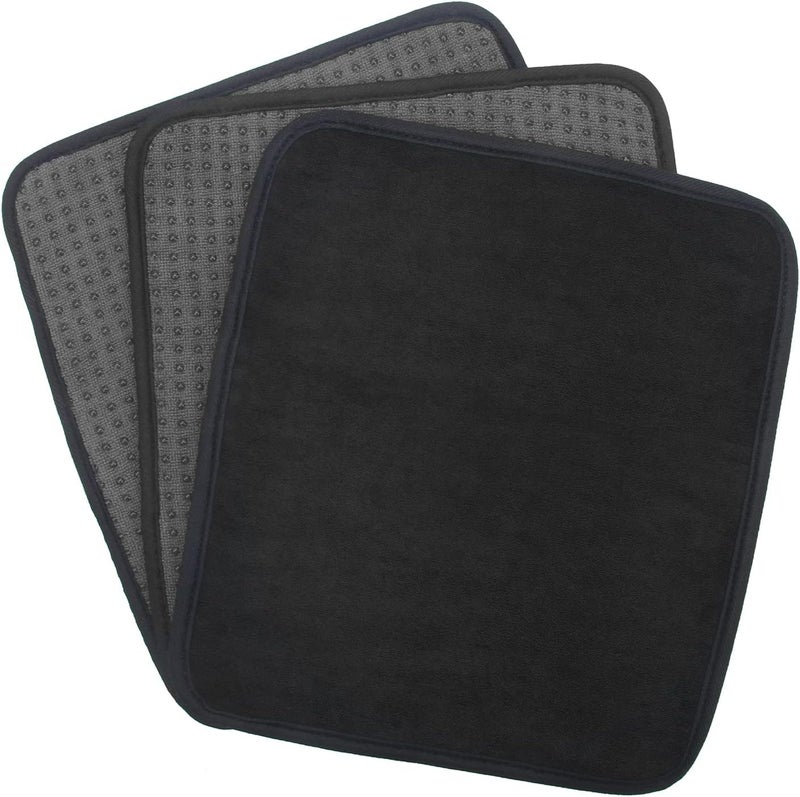 Anglekai 3 Pack Bowling Ball Towels, 10" x 8" Microfiber Bowling Shammy Accessories with Easy-Grip Dots Non-Slip (Black) - Image 1